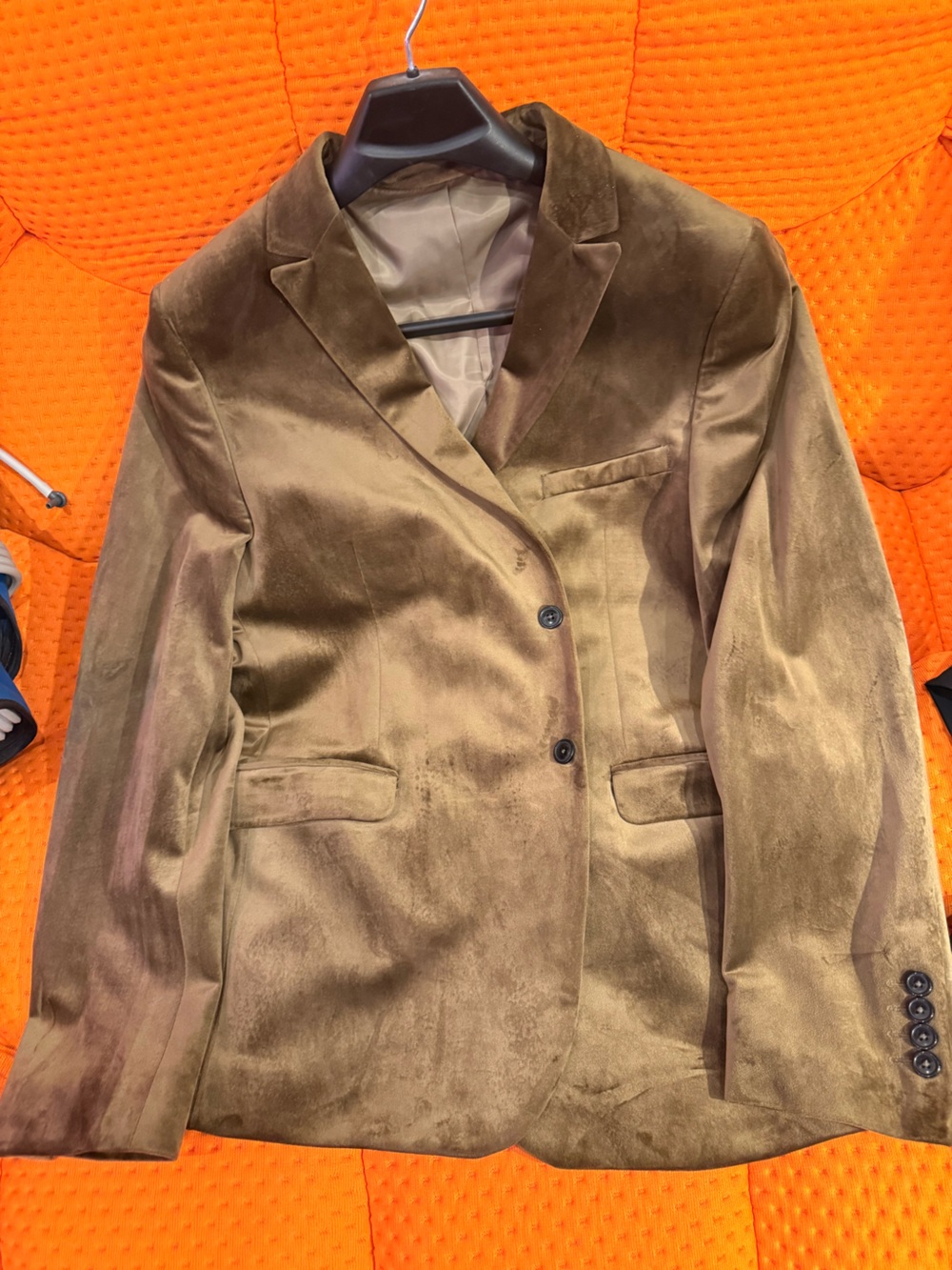 Men's XL Suede-Look Brown Blazer Jacket